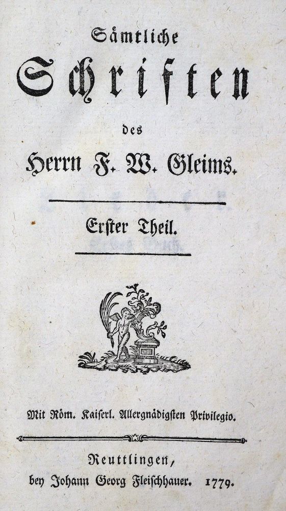 Große Abbildung Nr.1: 126-1247 Gleim,F.W.(J.W.L.).: (Literatur und illustrierte Bücher bis 19.Jahrhundert)
