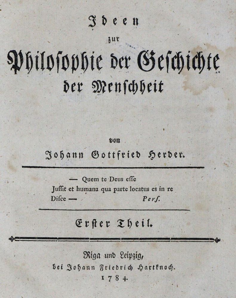 Große Abbildung Nr.1: 126-1263 Herder,J.G.: (Literatur und illustrierte Bücher bis 19.Jahrhundert)