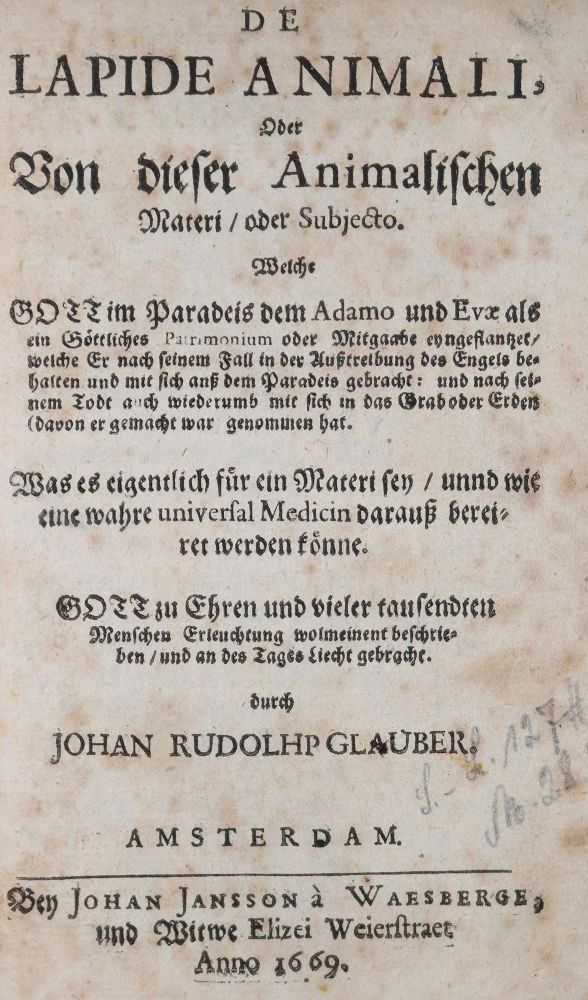 Große Abbildung Nr.1: 126-127 Glauber,J.R.: (Aus der Sammlung Professor Dr.Dr.Johannes Büttner Teil 1)