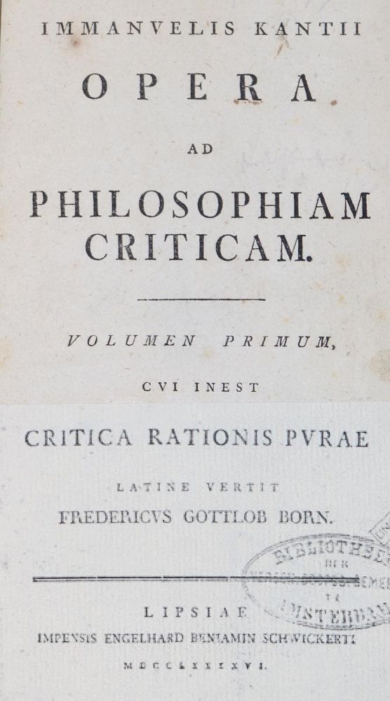 Große Abbildung Nr.1: 126-1278 Kant,I.: (Literatur und illustrierte Bücher bis 19.Jahrhundert)