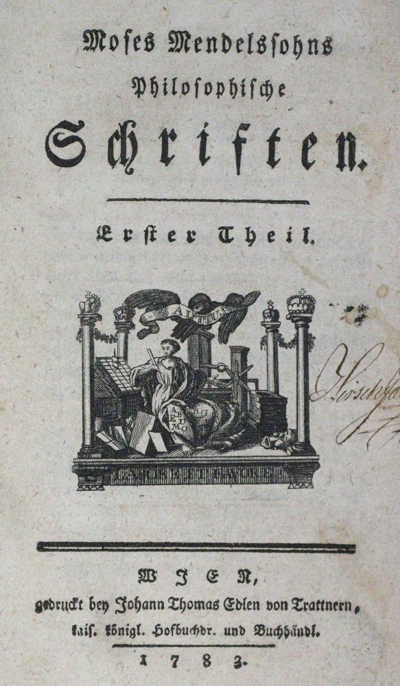 Große Abbildung Nr.1: 126-1302 Mendelssohn,M.: (Literatur und illustrierte Bücher bis 19.Jahrhundert)