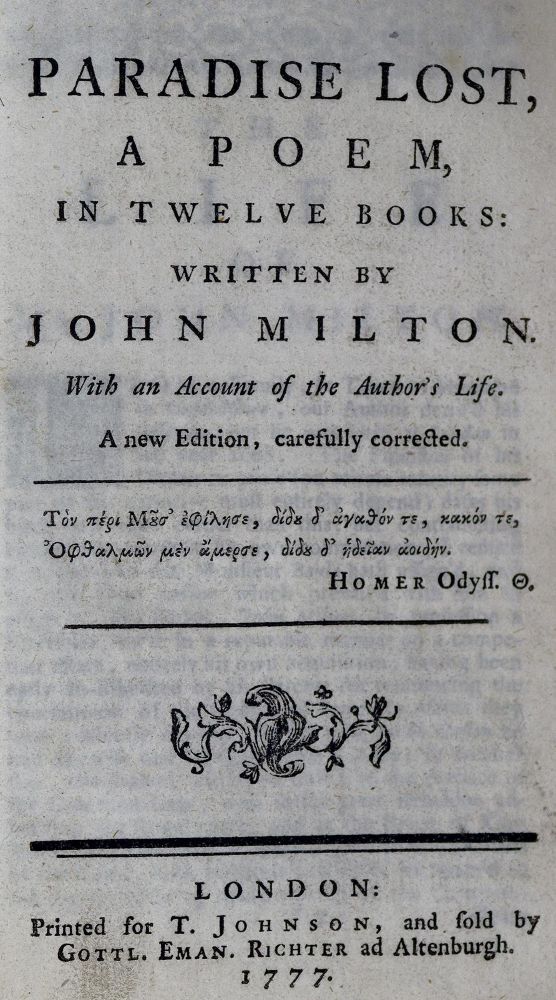 Große Abbildung Nr.1: 126-1304 Milton,J.: (Literatur und illustrierte Bücher bis 19.Jahrhundert)