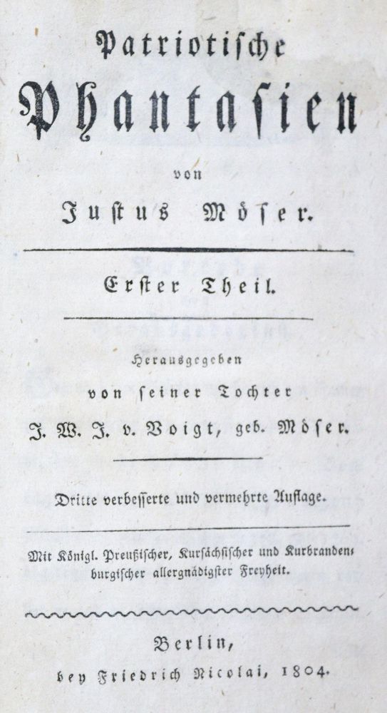 Große Abbildung Nr.2: 126-1305 Möser,J.: (Literatur und illustrierte Bücher bis 19.Jahrhundert)
