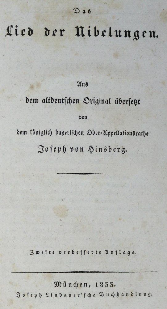 Große Abbildung Nr.2: 126-1312 Hinsberg,J.v. (Übers.).: (Nibelungenlied)