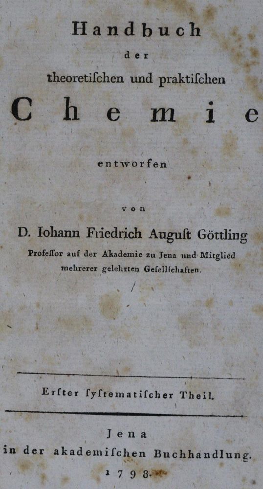 Große Abbildung Nr.1: 126-132 Göttling,J.F.A.: (Aus der Sammlung Professor Dr.Dr.Johannes Büttner Teil 1)