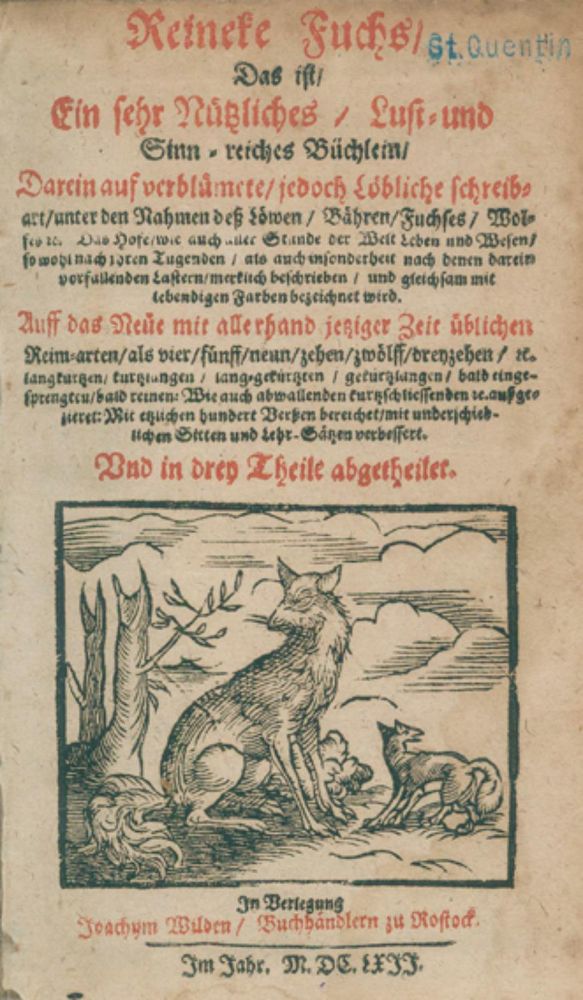 Große Abbildung Nr.1: 126-1327 Reineke Fuchs.: (Literatur und illustrierte Bücher bis 19.Jahrhundert)