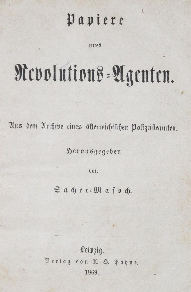 Große Abbildung Nr.1: 126-1332 Sacher-Masoch,L.v. (Hrsg.).: (Literatur und illustrierte Bücher bis 19.Jahrhundert)