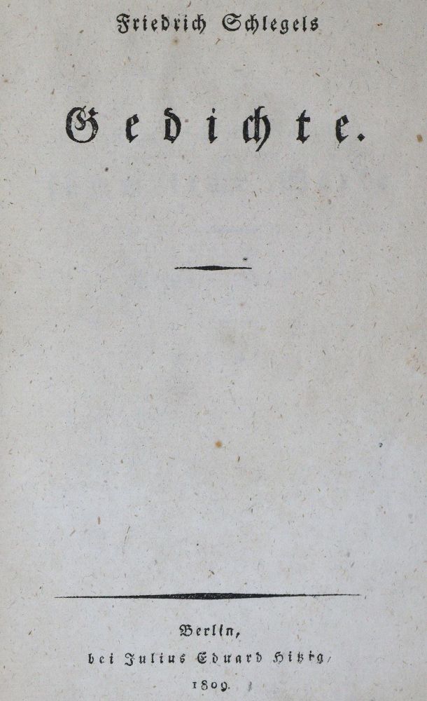 Große Abbildung Nr.1: 126-1337 Schlegel,F.: (Literatur und illustrierte Bücher bis 19.Jahrhundert)