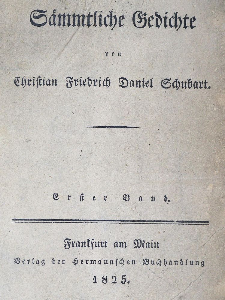 Große Abbildung Nr.1: 126-1339 Schubart,C.F.D.: (Literatur und illustrierte Bücher bis 19.Jahrhundert)