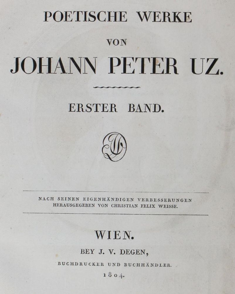 Große Abbildung Nr.2: 126-1358 Uz,J.P.: (Literatur und illustrierte Bücher bis 19.Jahrhundert)