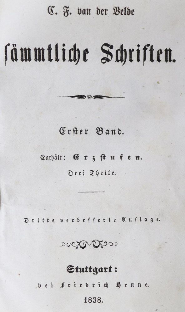 Große Abbildung Nr.1: 126-1359 Velde,C.F.v.d.: (Literatur und illustrierte Bücher bis 19.Jahrhundert)