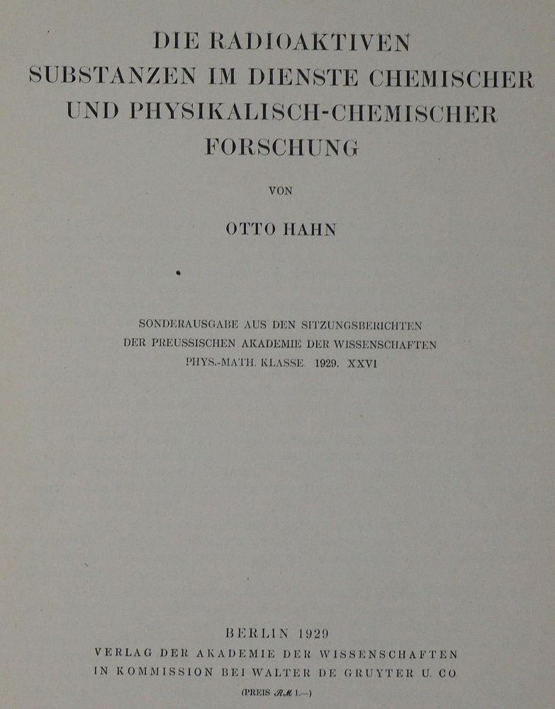 Große Abbildung Nr.1: 126-143 Hahn,O.: (Aus der Sammlung Professor Dr.Dr.Johannes Büttner Teil 1)