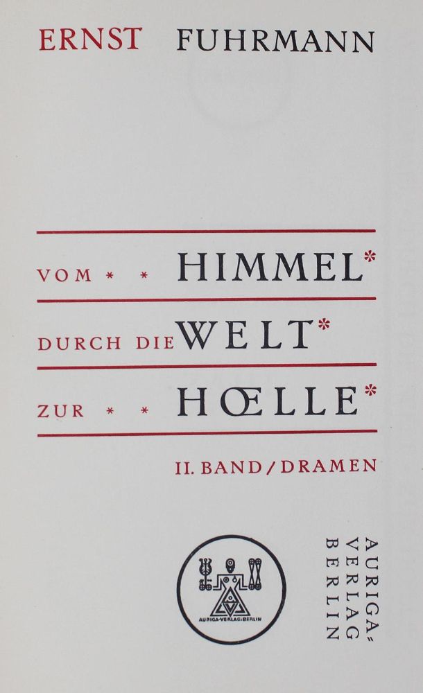 Große Abbildung Nr.1: 126-1431 Fuhrmann,E.: (Literatur und illustrierte Bücher 20.Jahrhundert - Alte Literatur in modernen Ausgaben)