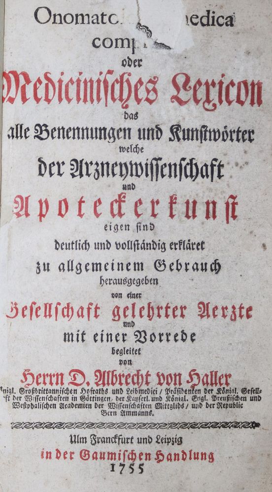 Große Abbildung Nr.1: 126-146 Haller,A.v.: (Aus der Sammlung Professor Dr.Dr.Johannes Büttner Teil 1)