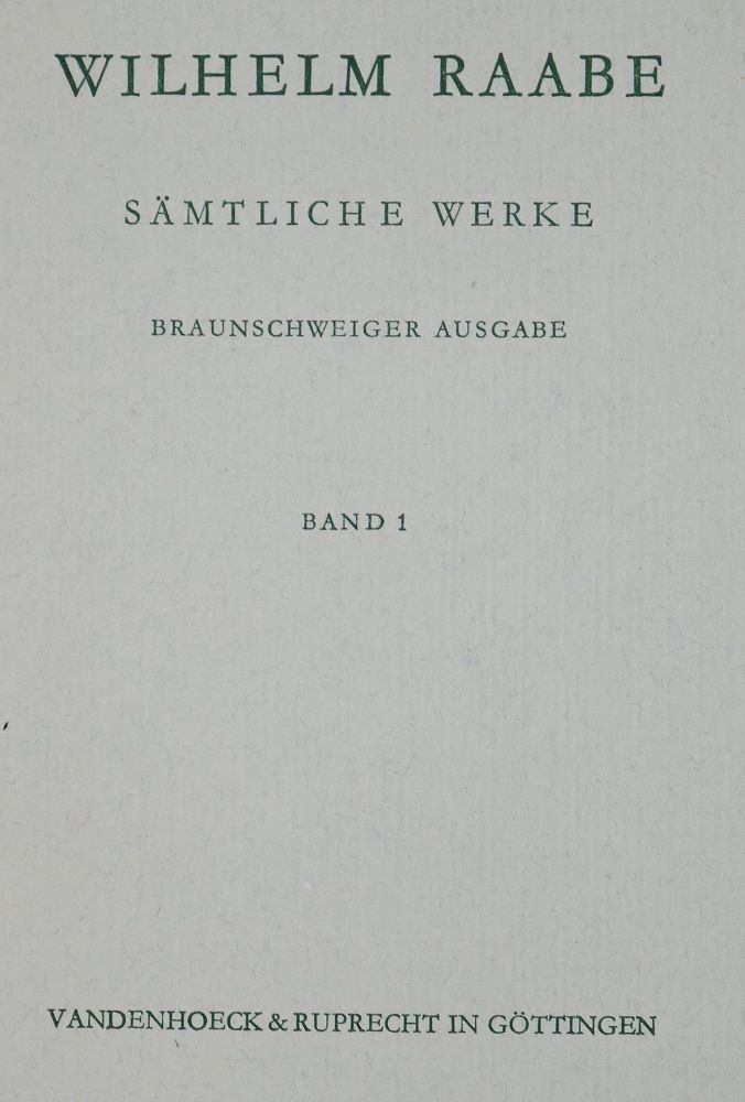 Große Abbildung Nr.1: 126-1499 Raabe,W.: (Literatur und illustrierte Bücher 20.Jahrhundert - Alte Literatur in modernen Ausgaben)