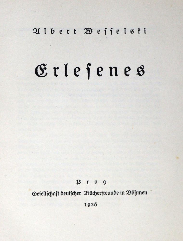 Große Abbildung Nr.1: 126-1527 Wesselski,A.: (Literatur und illustrierte Bücher 20.Jahrhundert - Alte Literatur in modernen Ausgaben)