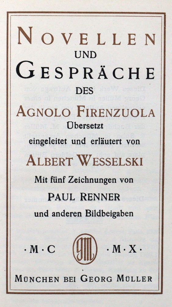 Große Abbildung Nr.2: 126-1527 Wesselski,A.: (Literatur und illustrierte Bücher 20.Jahrhundert - Alte Literatur in modernen Ausgaben)