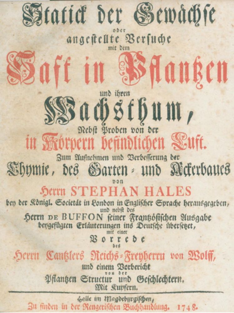 Große Abbildung Nr.1: 126-1536 Hales,S.: (Botanik)