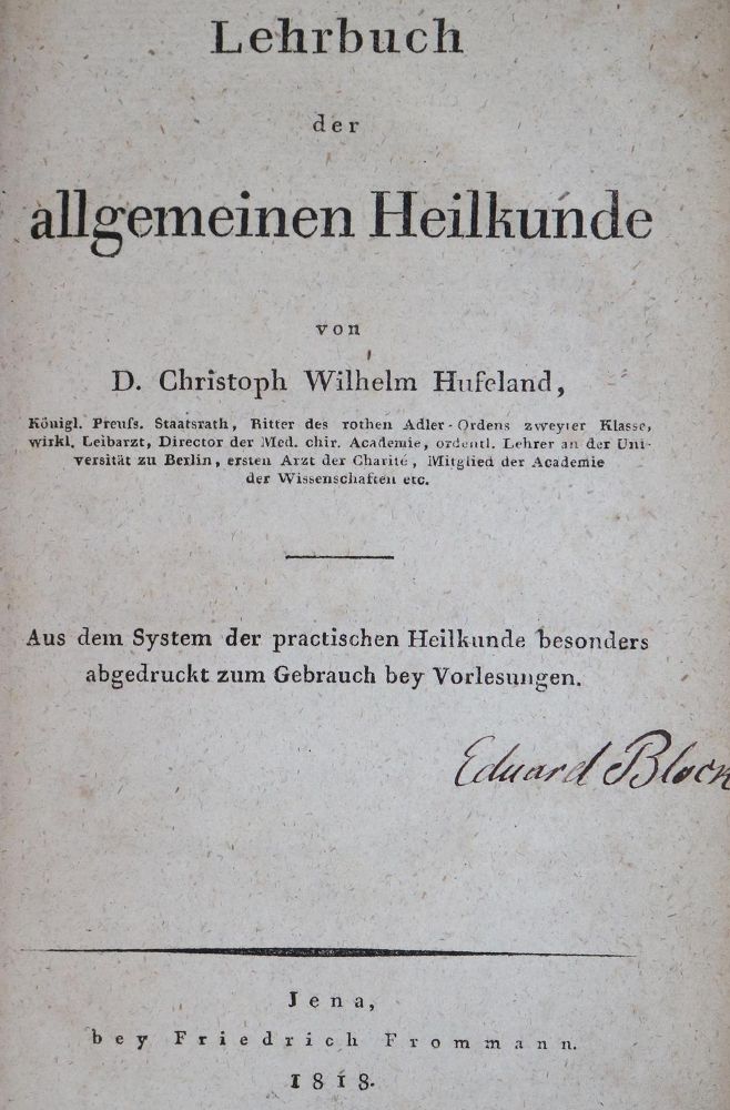 Große Abbildung Nr.1: 126-1569 Hufeland,C.W.: (Medizin)