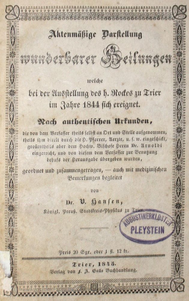 Große Abbildung Nr.1: 126-1588 Hansen,V.: (Medizin, Trier)