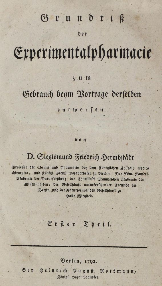 Große Abbildung Nr.1: 126-160 Hermbstädt,S.F.: (Aus der Sammlung Professor Dr.Dr.Johannes Büttner Teil 1)