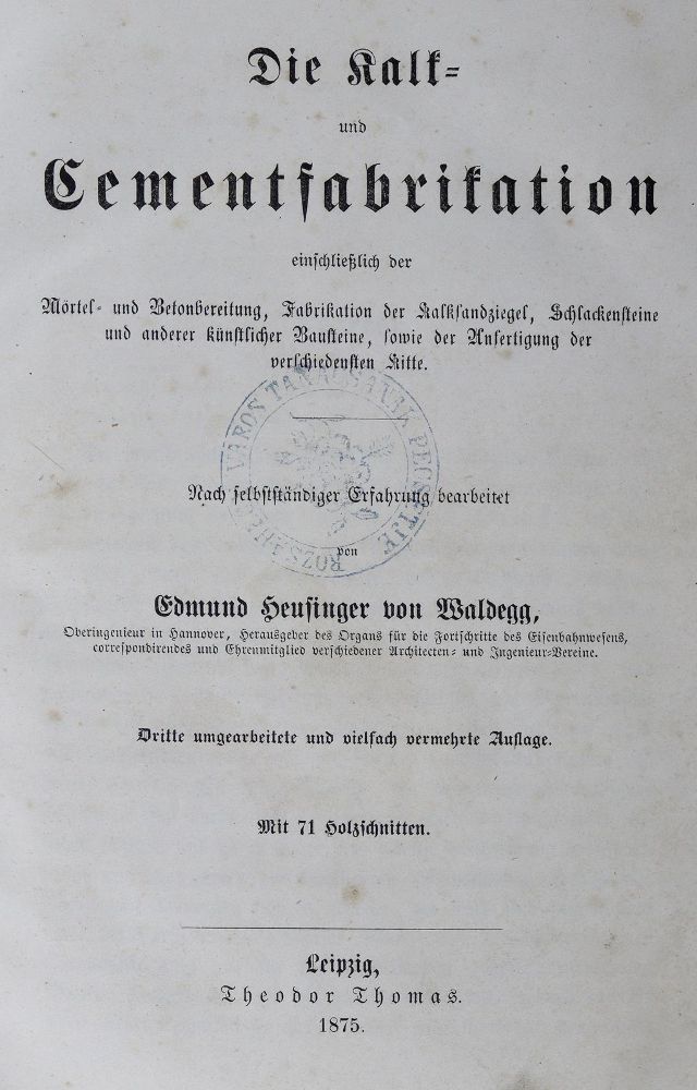 Große Abbildung Nr.1: 126-1621 Heusinger von Waldegg,E.: (Verschiedene Gebiete - Varia, Bauwesen)