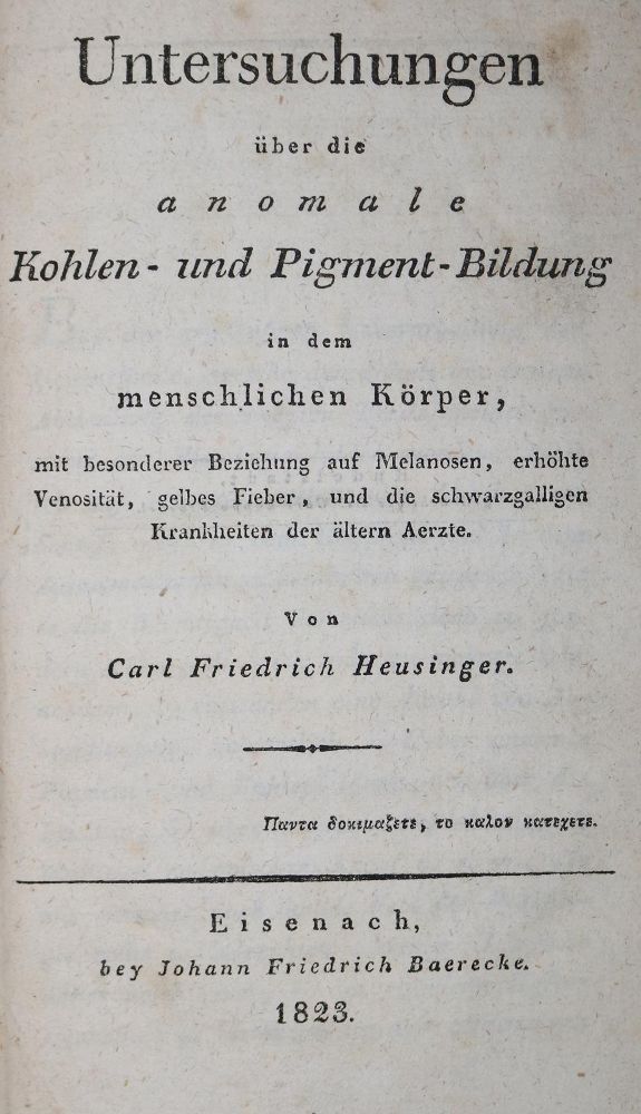 Große Abbildung Nr.1: 126-163 Heusinger,C.F.: (Aus der Sammlung Professor Dr.Dr.Johannes Büttner Teil 1)