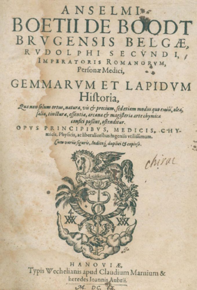 Große Abbildung Nr.1: 126-1641 Boodt,A.B.de.: (Verschiedene Gebiete - Varia, Geologie - Mineralogie u. Paläontologie)