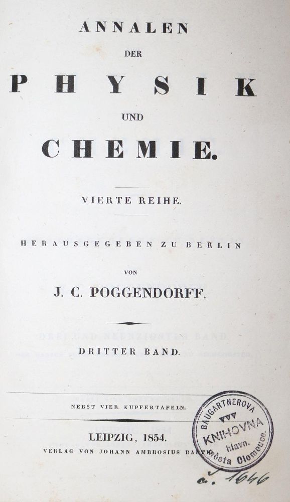 Große Abbildung Nr.1: 126-1678 Clausius,R.: (Verschiedene Gebiete - Varia, Physik)