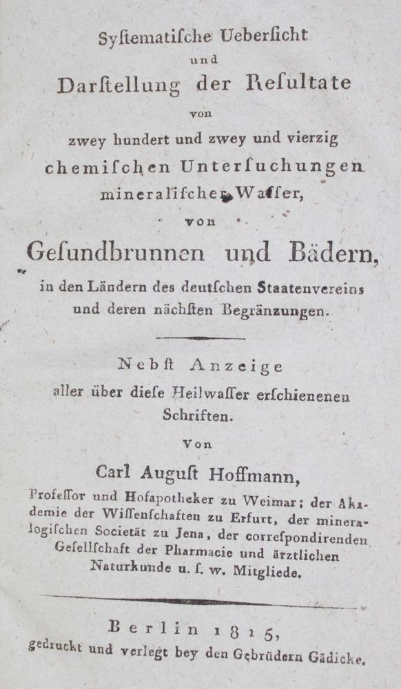 Große Abbildung Nr.1: 126-168 Hoffmann,C.A.: (Aus der Sammlung Professor Dr.Dr.Johannes Büttner Teil 1)