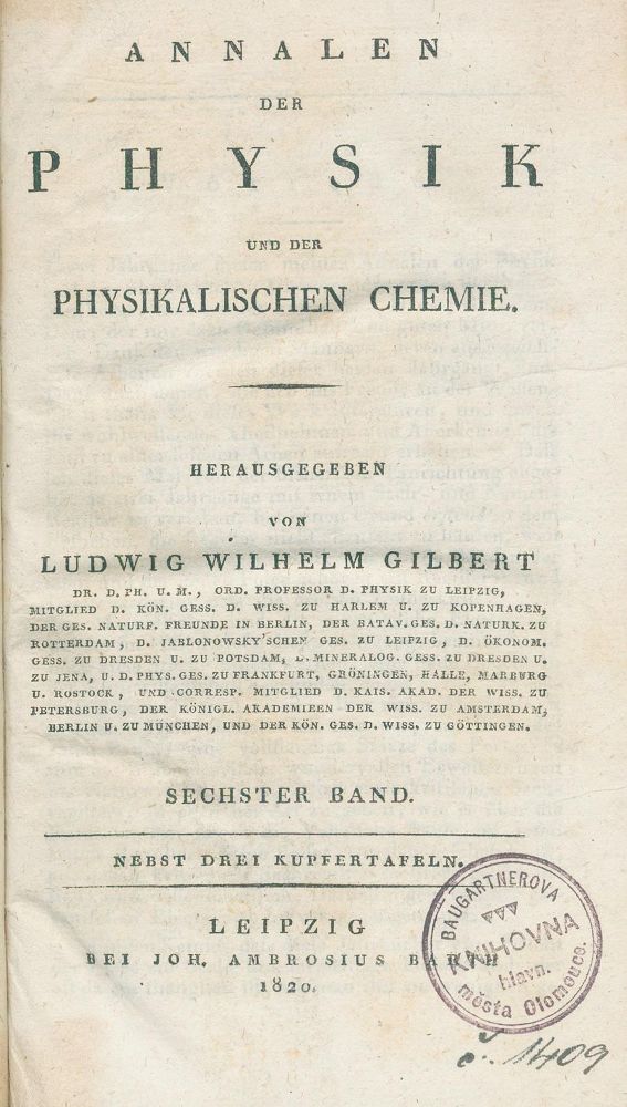 Große Abbildung Nr.2: 126-1690 Oersted,H.C.: (Verschiedene Gebiete - Varia, Physik, Magnetismus)