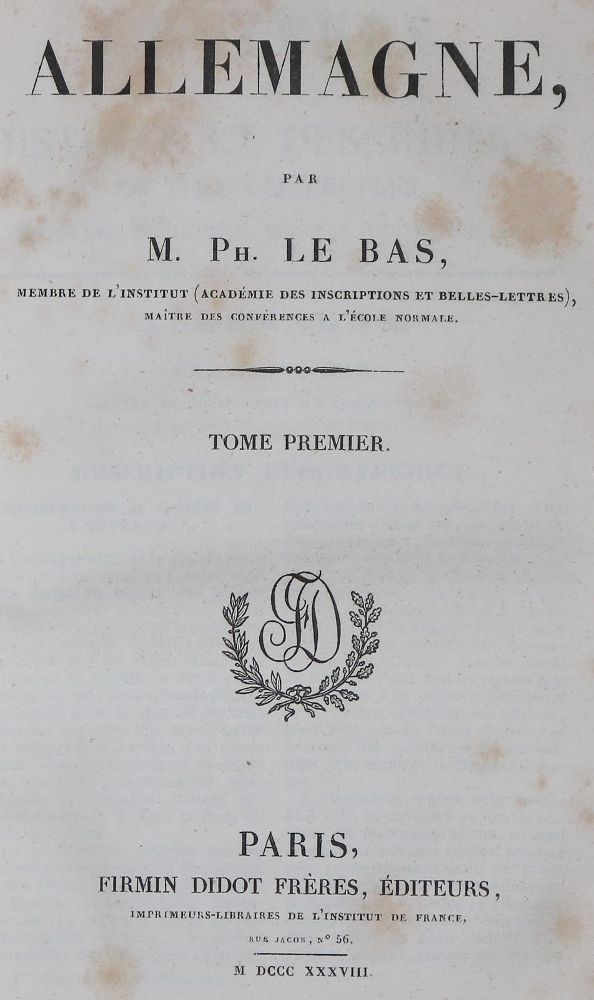 Große Abbildung Nr.1: 126-1803 Le Bas,(P.).: (Deutschland)