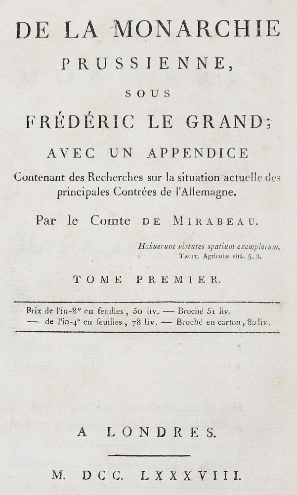 Große Abbildung Nr.4: 126-1832 Mirabeau,(H.G.V.R.).: (Deutschland, Preussen)