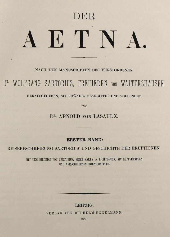 Große Abbildung Nr.3: 126-1903 Sartorius von Waltershausen,W. u. A.v.Lasaulx.: (Italien)