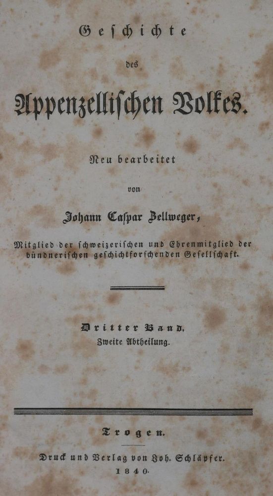 Große Abbildung Nr.1: 126-1930 Zellweger,J.C.: (Schweiz, Appenzell)