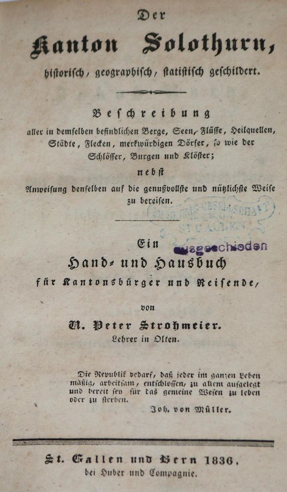 Große Abbildung Nr.1: 126-1946 Historisch-geographisch-statistisches: (Schweiz)