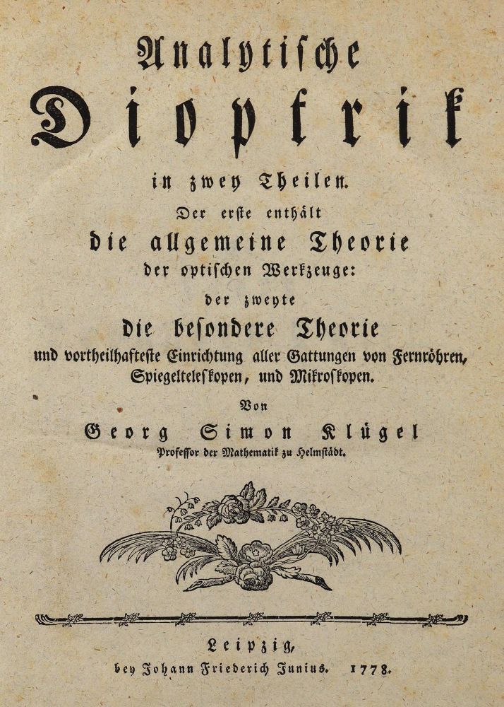 Große Abbildung Nr.1: 126-200 Klügel,G.S.: (Aus der Sammlung Professor Dr.Dr.Johannes Büttner Teil 1)