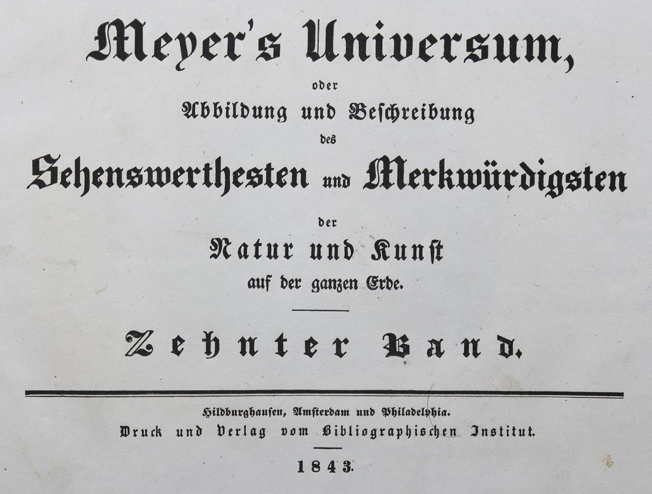 Große Abbildung Nr.1: 126-2024 Meyer's Universum.: (Verschiedene Länder - Geschichte)