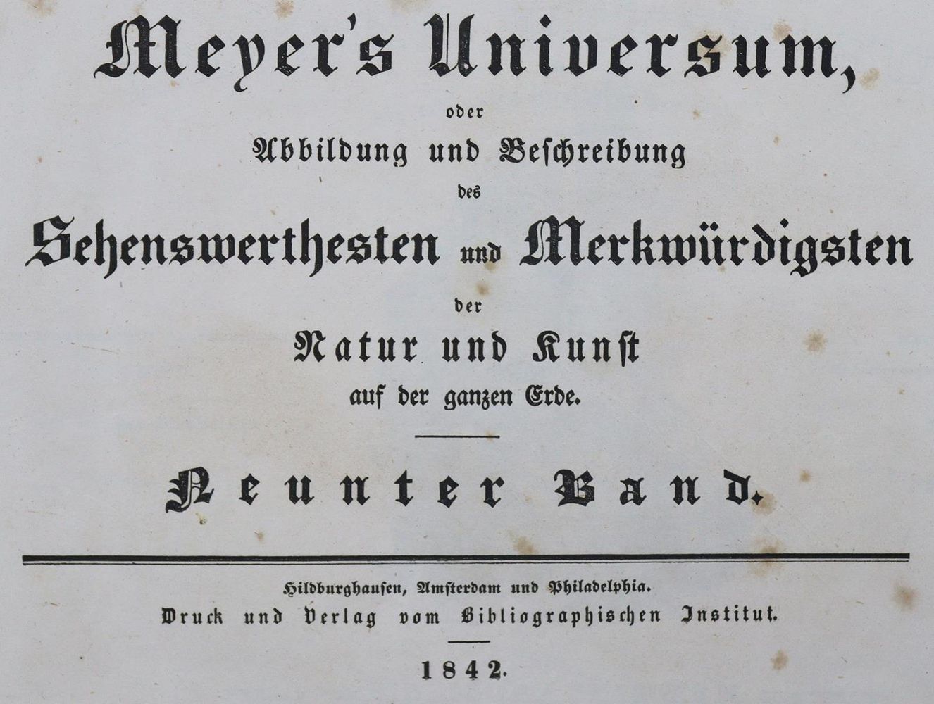 Große Abbildung Nr.1: 126-2027 Meyer's Universum.: (Verschiedene Länder - Geschichte)