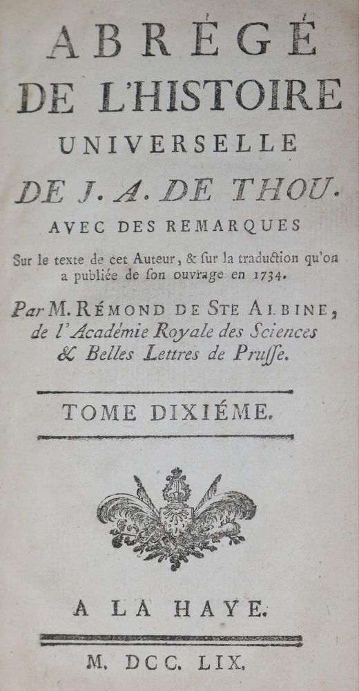 Große Abbildung Nr.1: 126-2049 Thou,J.A.de.: (Verschiedene Länder - Geschichte)