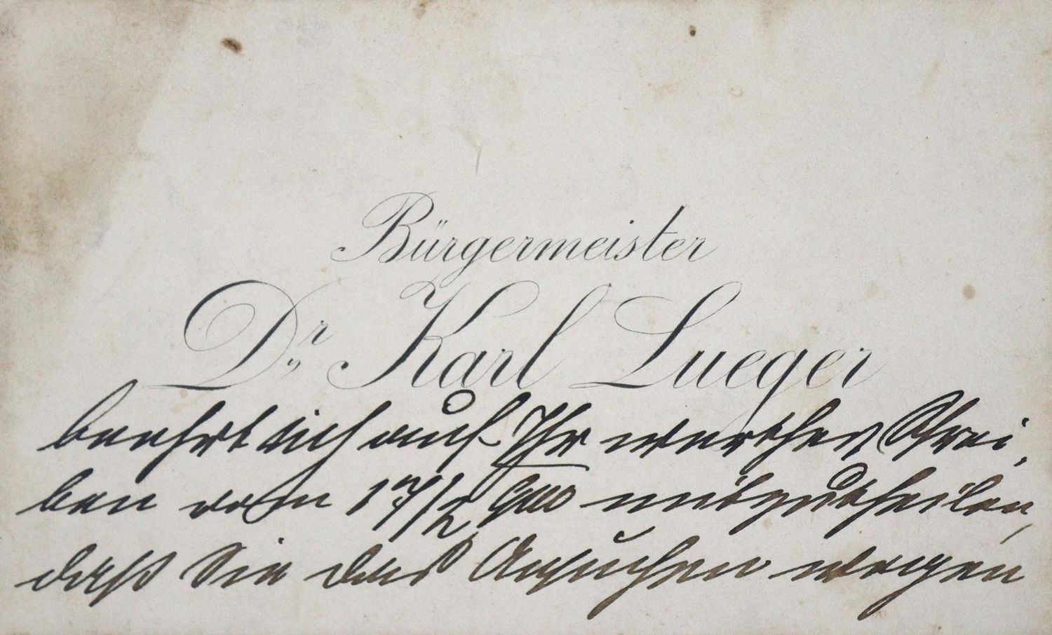 Große Abbildung Nr.1: 126-2081 Lueger, Karl,: (Autographen)