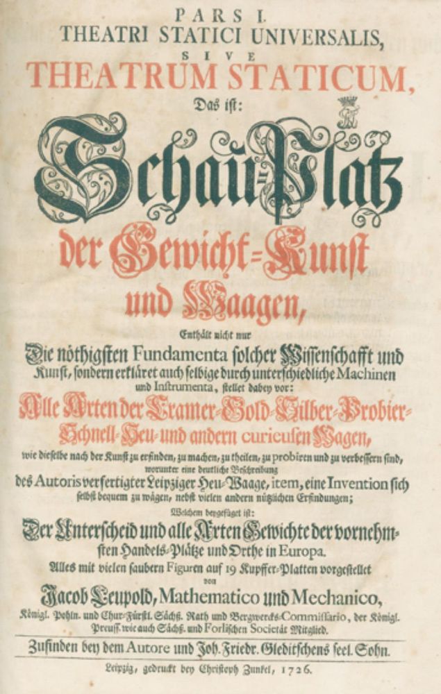 Große Abbildung Nr.1: 126-215 Leupold, J.: (Aus der Sammlung Professor Dr.Dr.Johannes Büttner Teil 1)