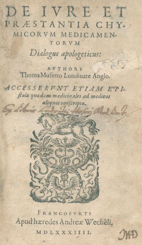 Große Abbildung Nr.1: 126-217 Libavius,A.: (Aus der Sammlung Professor Dr.Dr.Johannes Büttner Teil 1)
