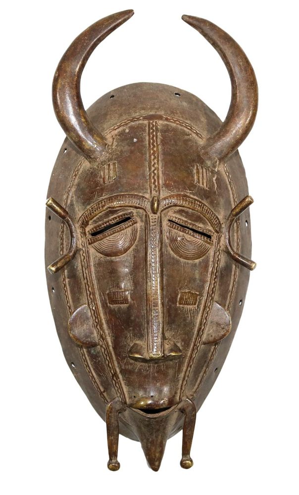 Große Abbildung Nr.1: 126-2201 Bronzemaske der Senufo.: (Afrika)
