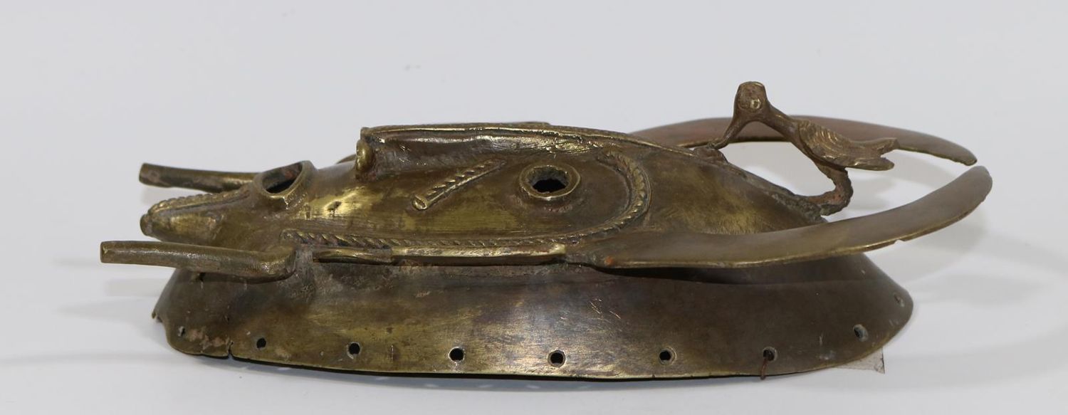 Große Abbildung Nr.2: 126-2202 Bronze Vogelmaske der Senufo.: (Afrika)