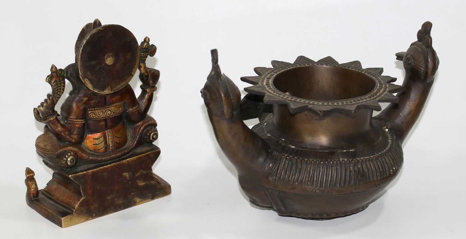 Große Abbildung Nr.2: 126-2256 Ganesha u. Elefantenschale: (Asiatika)