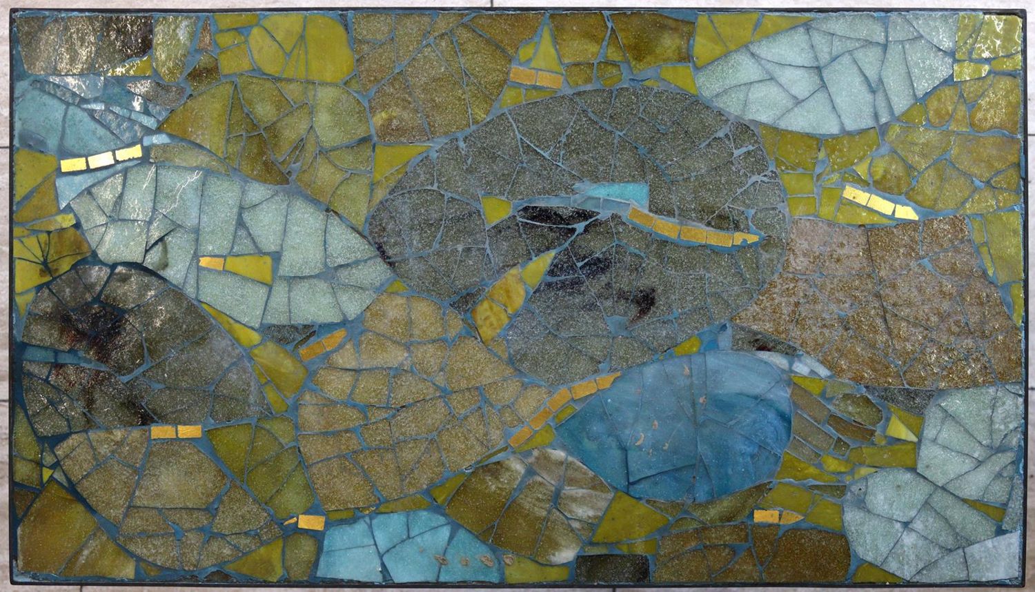 Große Abbildung Nr.2: 126-2301 Mosaiktisch um 1960.: (Möbel, Design)