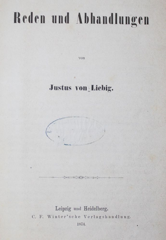 Große Abbildung Nr.1: 126-232 Liebig,J.v.: (Aus der Sammlung Professor Dr.Dr.Johannes Büttner Teil 1)