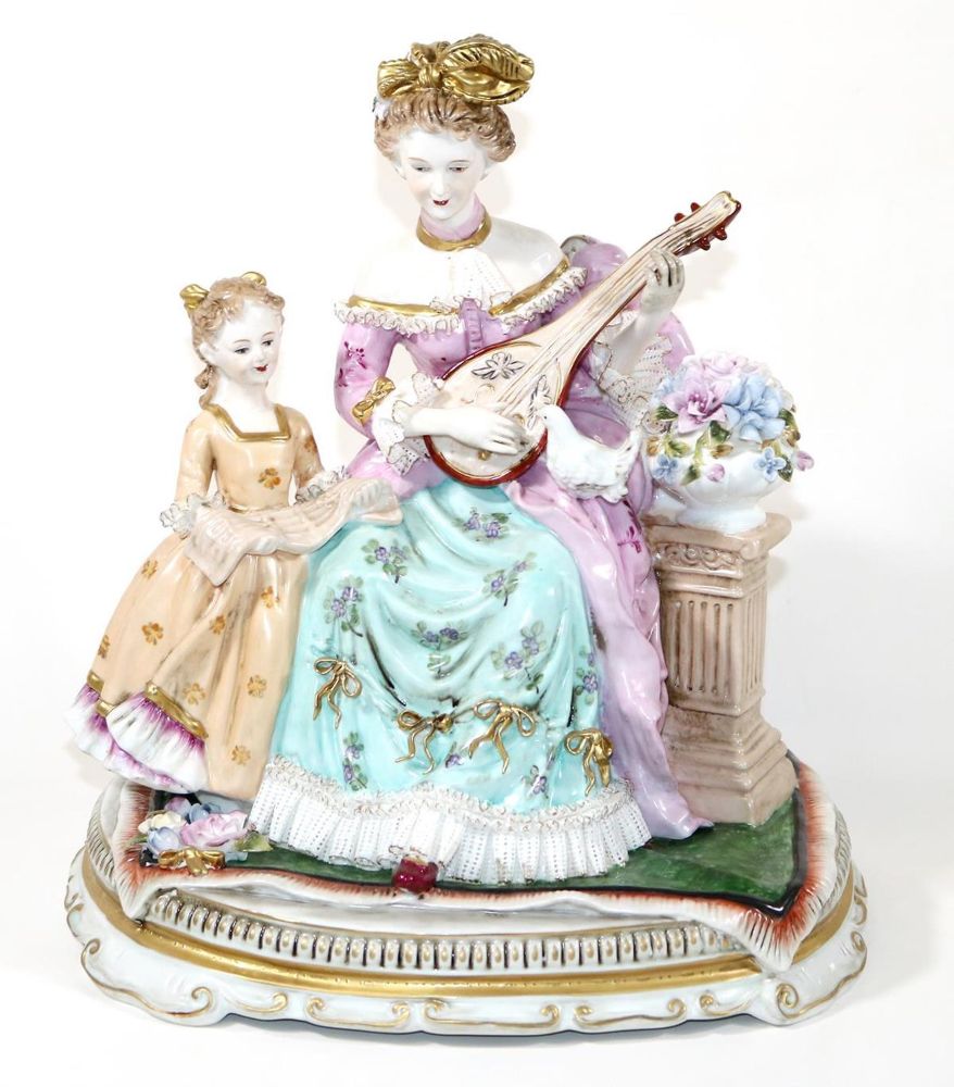 Große Abbildung Nr.1: 126-2329 Beim Musizieren.: (Porzellan u. Keramik, Figuren)