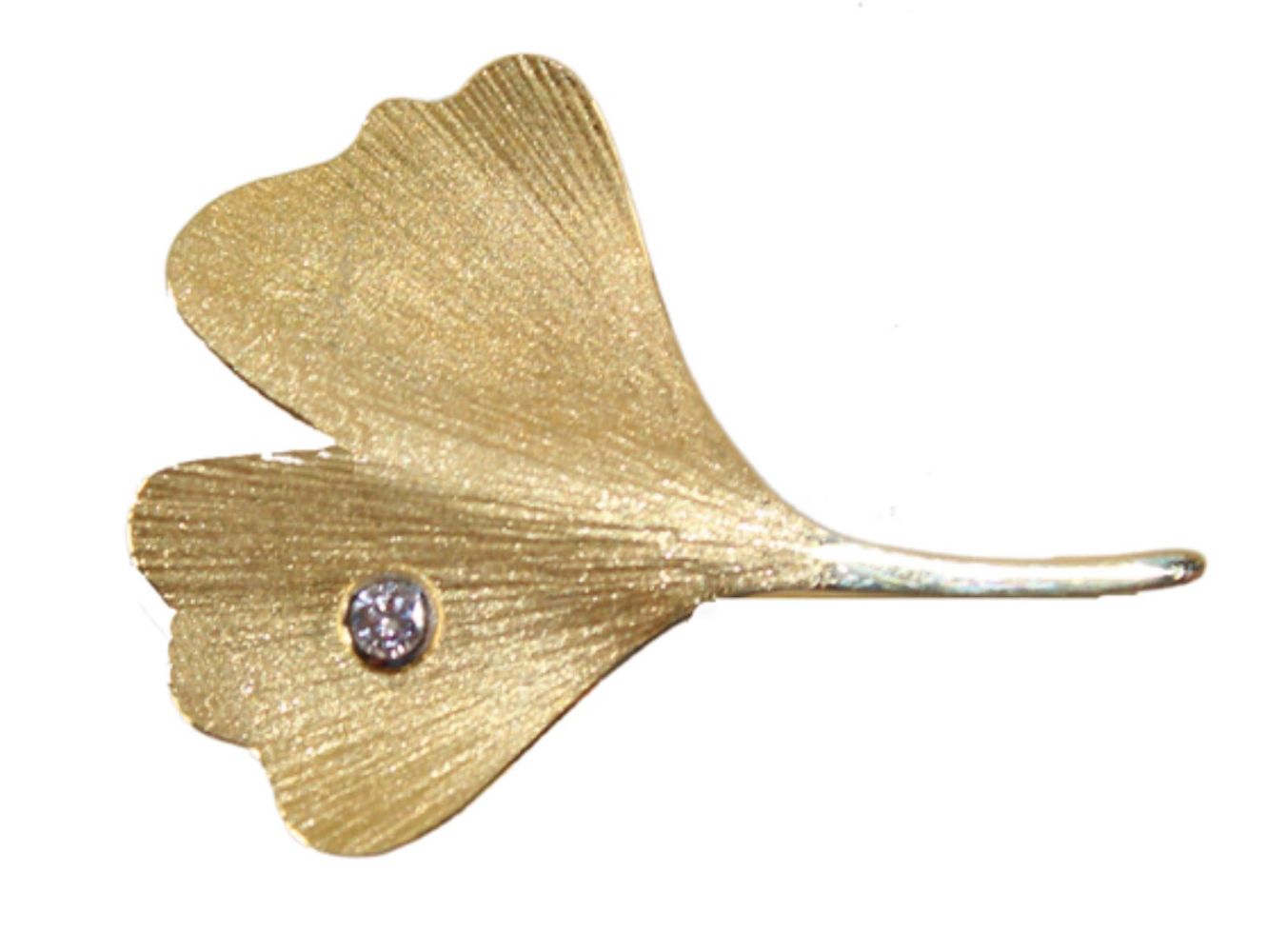 Große Abbildung Nr.1: 126-2376 Ginkoblatt Weimar.: (Schmuck, Broschen)